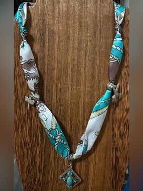 Fluttering Friends- handmade silky tie necklace